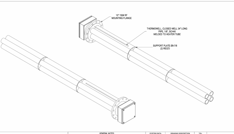 UST - 200,000 Btu-hr Tank Heater Drawing